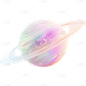 宇宙系列插画风梦幻感粉色星球元素贴纸