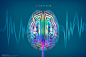 创意现代科技彩色立体大脑医学治疗超声检查诊断海报设计素材S789-淘宝网