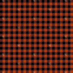 橙色伐木工水牛格子无缝图案