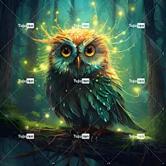 Ai产生的 猫头鹰 羽毛 森林 钢笔 生物 梦 可爱的 肖像