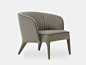 Leather easy chair with armrests MARINELLA by Casa