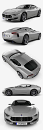 玛莎拉蒂 Alfieri 2014 跑车汽车3D模型下载（C4D,FBX,OBJ,MAX） 