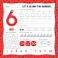 Free vector | number 3 worksheet template
