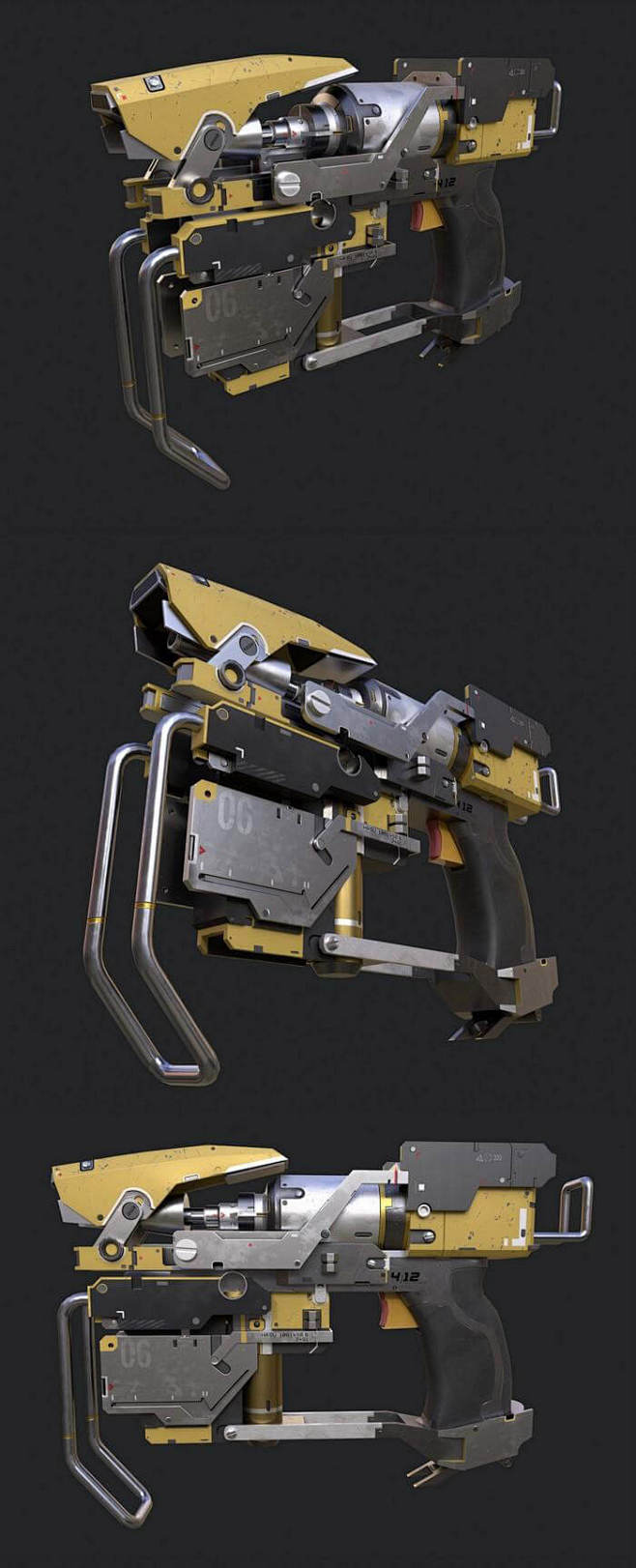 Nail gun钉枪3D模型（OBJ,F...