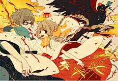 y43 风格简单独特的日本大师插画7部图集 日式可爱风格原画插画-淘宝网