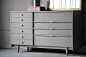 Gray Painted Furniture with Charming Design Ideas : Charming Modern Grey Desk With Cool Design