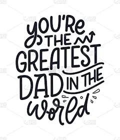 有趣的手写字母引用父亲节贺卡。字体设计海报。t恤印花很酷。鼓舞人心的口号。向量