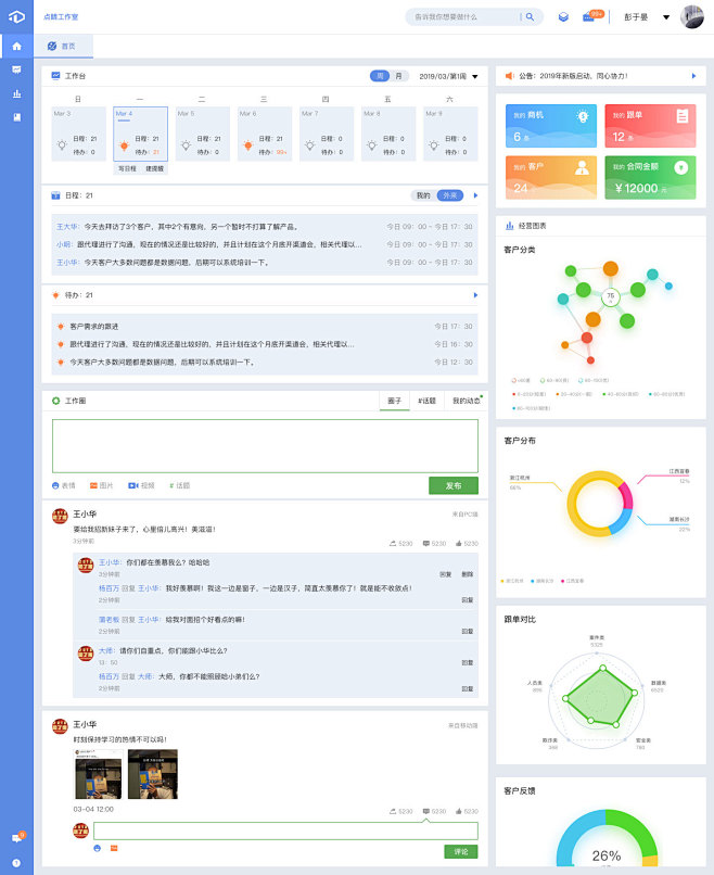 PC端后台首页界面（两种不同样式）-Sketch素材网