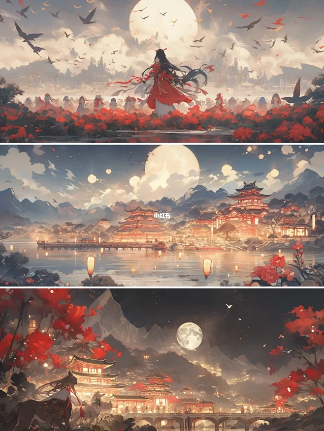 古风场景｜诗词入画｜子夜歌清月满楼-花瓣网