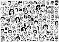 人塗鴉的面孔 - 簡易圖畫 幅插畫檔、美工圖案、卡通及圖標