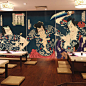 日本寿司料理店壁纸日式风格浮世绘装修招财猫壁画居酒屋装饰墙纸-淘宝网
