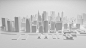 3d city panorama isolated on white background. Premium Photo