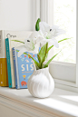 Buy Artificial Lily In White Pleat Ceramic Vase from the Next UK online shop