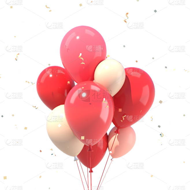 2.5D情人节粉色气球节日元素