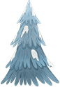 大雪大寒氛围完整插画 -落雪的松树