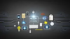 科技海报粒子几何形状3D特效大气蓝色