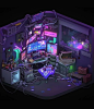 Cyberpunk isometric room by @techsharpp