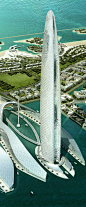 Lulu Island Tower, Abu Dhabi, UAE. designed by Skidmore, Owings & Merrill (SOM) Architects :: 75 floors, height 400m :: vision #Architects #Construction #Architecture  http://www.arcon.pk/complete-solution