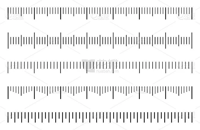 Measuring scale set. Ruler scale. Vector素材-花瓣网