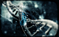 General 1920x1200 blue science fiction anime DNA science DNA schematic DNA biology