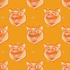 狼,四方连续纹样,时髦的,可爱的,矢量,图像,式样,壁纸,微笑,绘制