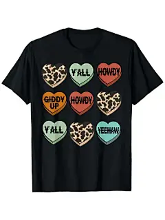 西方南方牛牛你好情人节t恤，100%棉，180克重型男女通用情人节衫，黑色圆领短袖，适合s-xxxl，常规版型情人节礼物