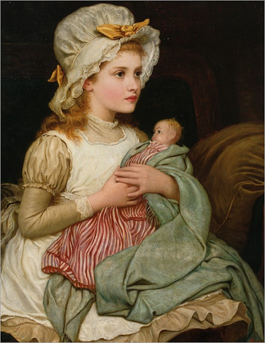 A Young Girl with He...