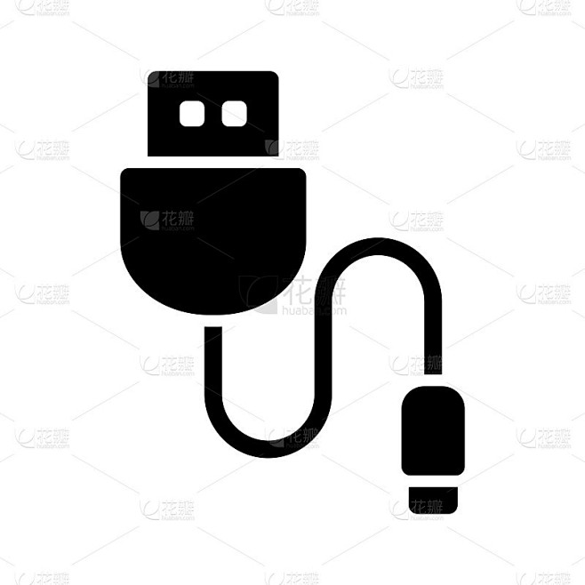 USB图标设计矢量模板插图