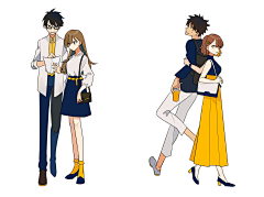 深海奥里昂采集到线稿 双人/多人pose