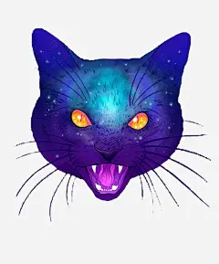 卡通紫色猫头免抠素材 插画 设计图片 免费下载 页面网页 平面电商 创意素材 png素材