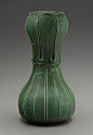 Grueby Faience Company Double-Gourd Organic Vase. 11-3/4" x 6".