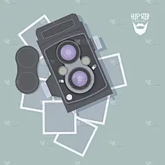 复古相机时髦的趋势，向量对象的概念