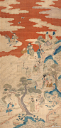 织绣服饰 | 19世纪清缂丝群仙贺寿图挂轴，174x82.5厘米。#织绣##这就是中国风# ​​​ ​​​​