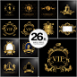 小奢华金色狮子VIP徽标图标logo标志时尚品牌店标ai平面设计素材-淘宝网