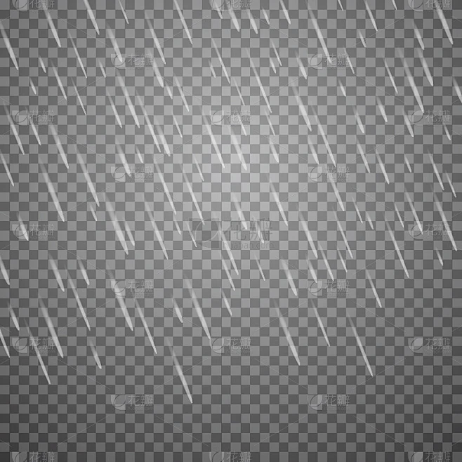 矢量雨孤立在透明的背景素材-花瓣网