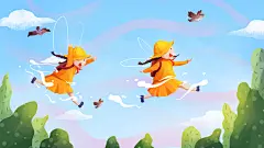 卡通六一儿童节可爱童年怀旧手绘插画促销活动PSD分层素材模板