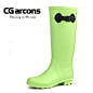 【CGarcons】韩国设计 女式高筒雨鞋时尚雨靴 时尚防滑水鞋套鞋