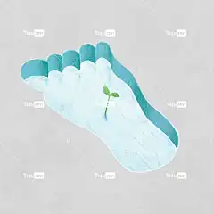 脚印 雪 树苗 创造力 轮廓 自然 想象力 幻想 绘画 艺术