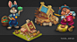 Animal village, Yana_Deva : My personal project about animals who live in the village. Reference style is Playrix.