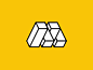 Mustard Media Logo tars rotation cube cuboid mustard yellow animated logo logo m