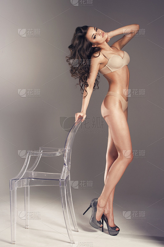 女人,棕色头发,椅子,长发,垂直画幅,美...