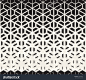 Vector Seamless Black and White Hexagon Triangle Split Lines Halftone Gradient Pattern Abstract Background