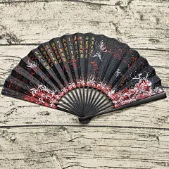 流年彼岸 曼珠沙华手画折扇坠黑绢布双面血花古风忘川提字红汉服-淘宝网