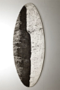 Lluis Hortalá, "ATLAS MINERALOGIQUE VISIONNAIRE # 1 (MASQUE)", 2012 Carbón y polímeros sobre madera. 234 x 88 x 14 cm. Galería Fúcares.