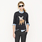 Jcrew/J.crew可爱狗斗牛犬混纺羊毛衫羊绒衫 