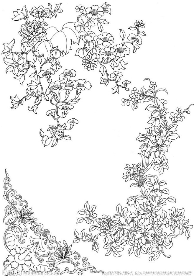 角隅纹样图案花卉图片