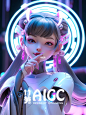 Midjourney 关键词 | 赛博中国可爱Girl