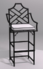 Chinese Chippendale Barstool with Arms: Chippendale Furniture