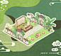 This may contain: an aerial view of a living room with furniture and plants on the ground in front of it