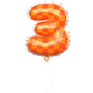 Balloon Number 3  3D Icon